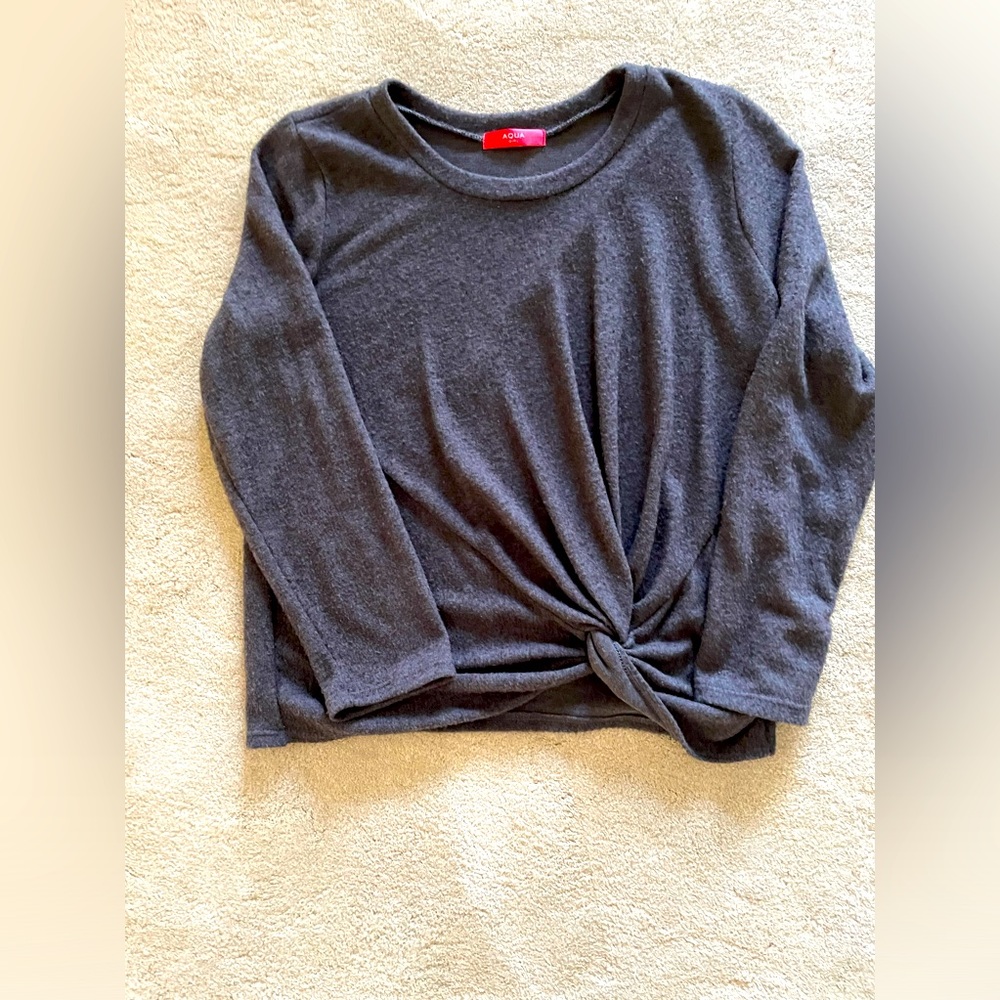 Girls Aqua Sz XL Supersoft Twist Front Top